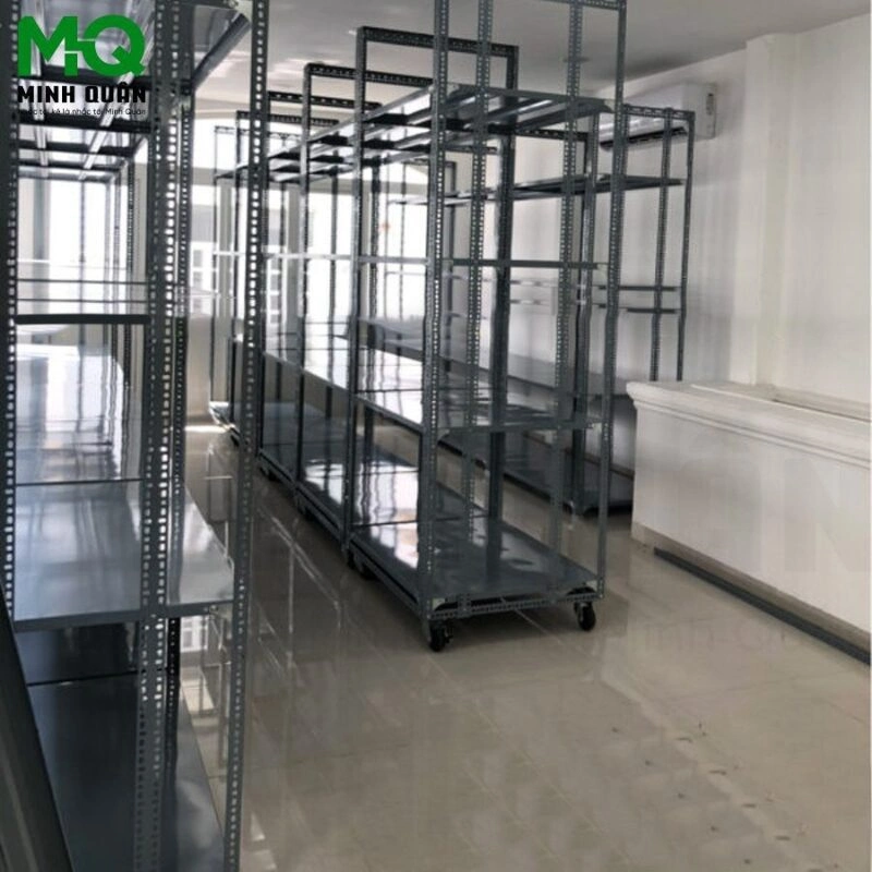 Kệ Sắt V Lỗ Nhiều Tầng Đa Năng có bánh xe