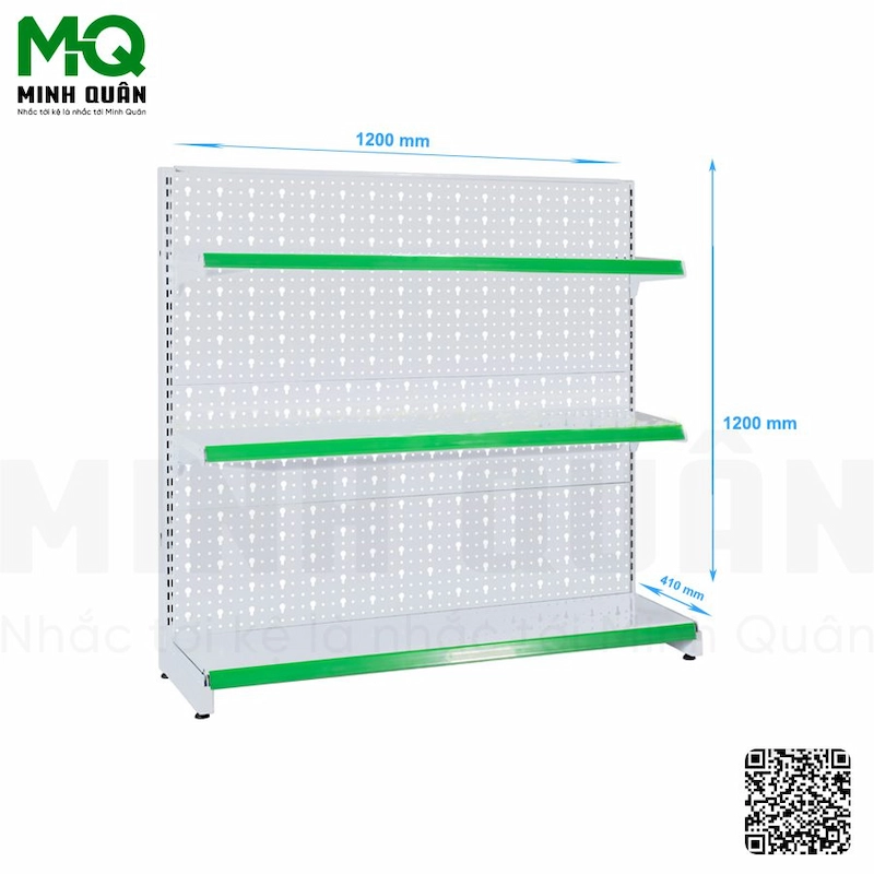 Kệ đơn lưng tôn lỗ khóa 3 tầng 1200×1200 mm Kệ đơn lưng tôn lỗ khóa 3 tầng 1200×1200 mm