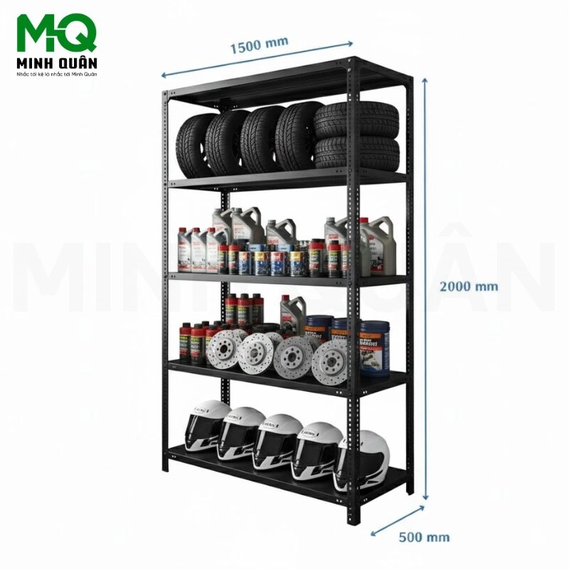 Kệ Sắt V Lỗ 5 Tầng- D1500 x R500 x C2000 Kệ Sắt V Lỗ 5 Tầng- D1500 x R500 x C2000