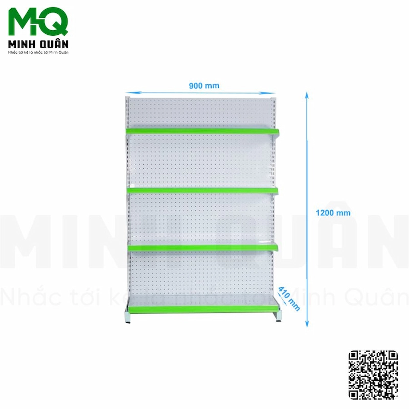Giá Kệ đơn lưng tôn lỗ tròn 4 tầng 900×1200 mm Giá Kệ đơn lưng tôn lỗ tròn 4 tầng 900×1200 mm