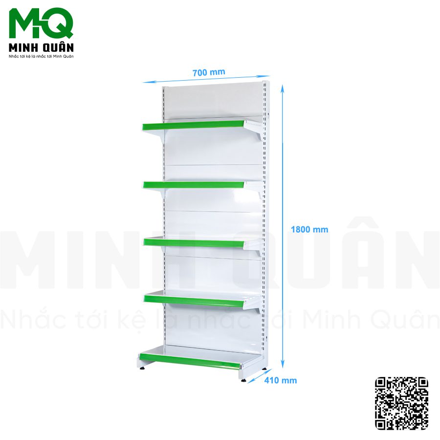 Kệ đơn lưng tôn kín 5 tầng 700x1800 mm