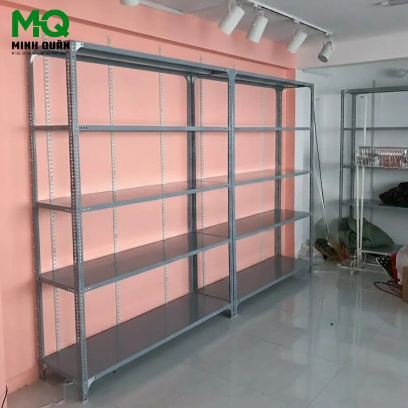 Giá Kệ Sắt V Lỗ 5 Tầng – D1500 x R400 x C2000 (mm)
