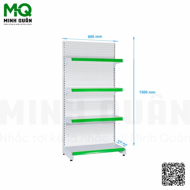 Kệ đơn lưng tôn lỗ tròn 4 tầng 900×1500 mm Kệ đơn lưng tôn lỗ tròn 4 tầng 900×1500 mm