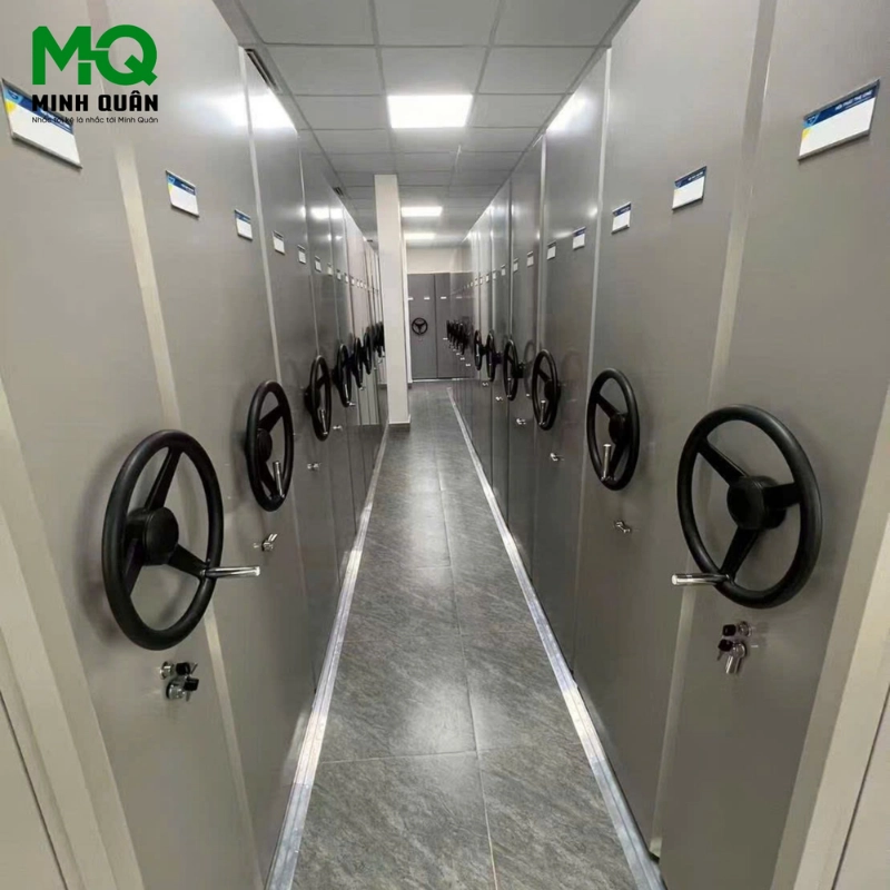 Bản chất vận hành và ưu điểm vượt trội của kệ tay quay Mobile Shelving