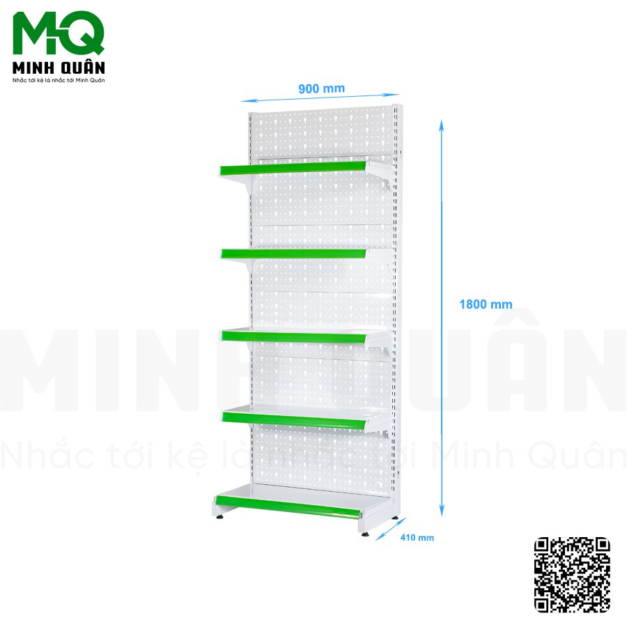 Kệ đơn lưng tôn lỗ khóa 5 tầng 900×1800 mm