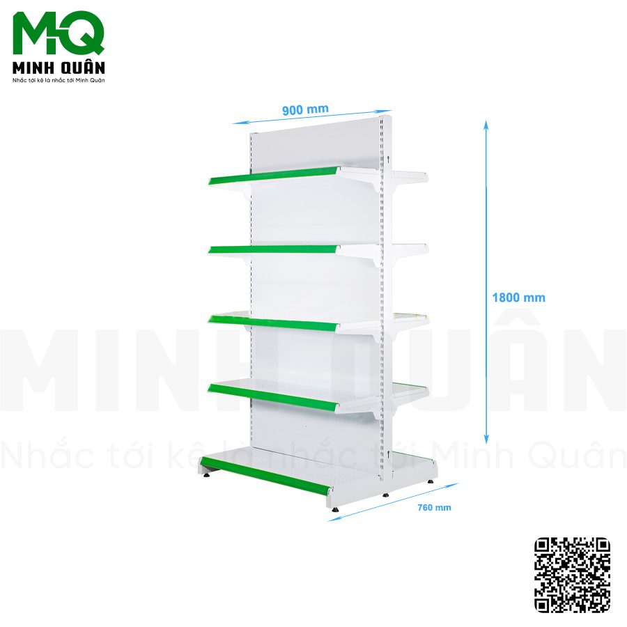 Kệ lưng tôn kín đôi 5 tầng 900 mm×1800 mm