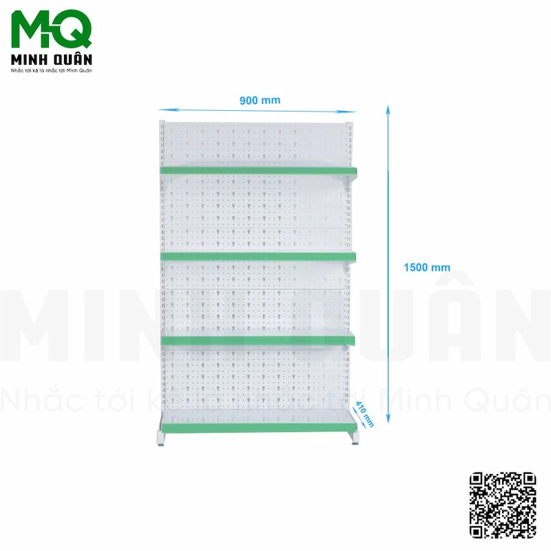 Kệ đơn lưng tôn lỗ khóa 4 tầng 900×1500 mm Kệ đơn lưng tôn lỗ khóa 4 tầng 900×1500 mm