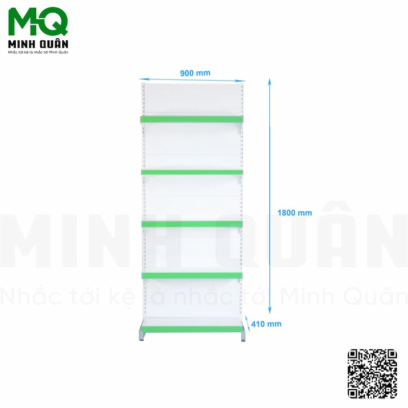 Kệ đơn lưng tôn kín 4 tầng 900×1800 mm Kệ đơn lưng tôn kín 4 tầng 900×1800 mm