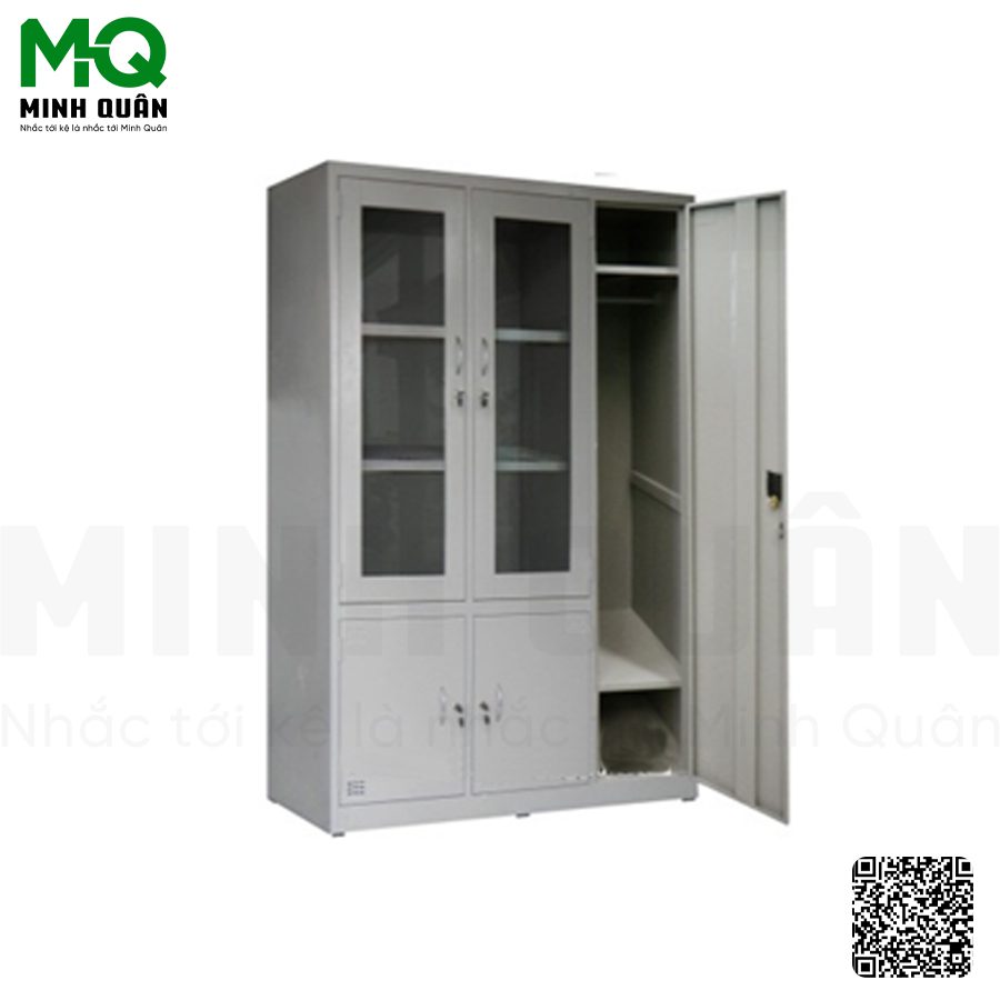 TỦ 2 CÁNH KÍNH MỞ, 1 CÁNH LỚN TÔN MỞ, 2 CÁNH TÔN NHỎ MỞ