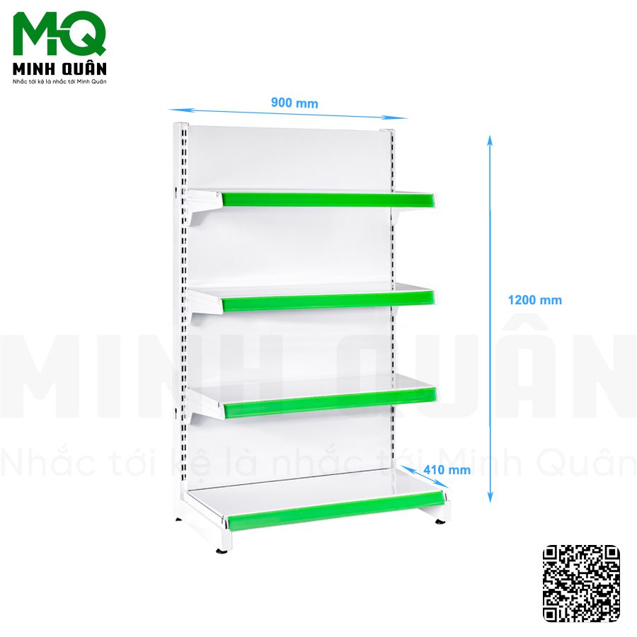 Bảng giá kệ siêu thị loại đơn 4 tầng