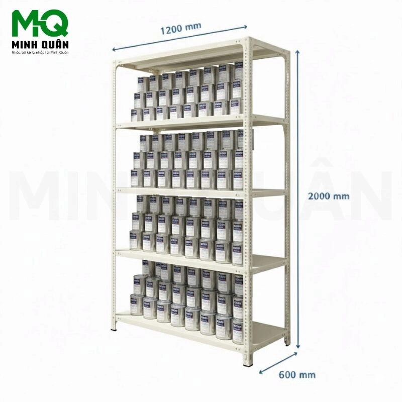 kệ đa năng lỗ v màu trắng
