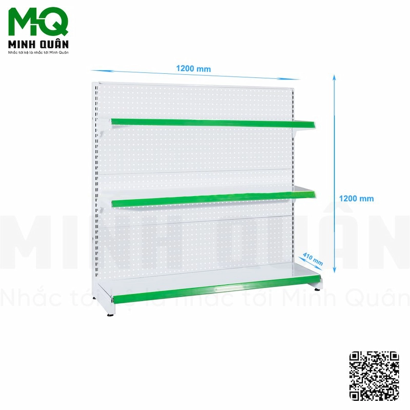 Kệ đơn lưng tôn lỗ tròn 3 tầng 1200×1200 mm Kệ đơn lưng tôn lỗ tròn 3 tầng 1200×1200 mm