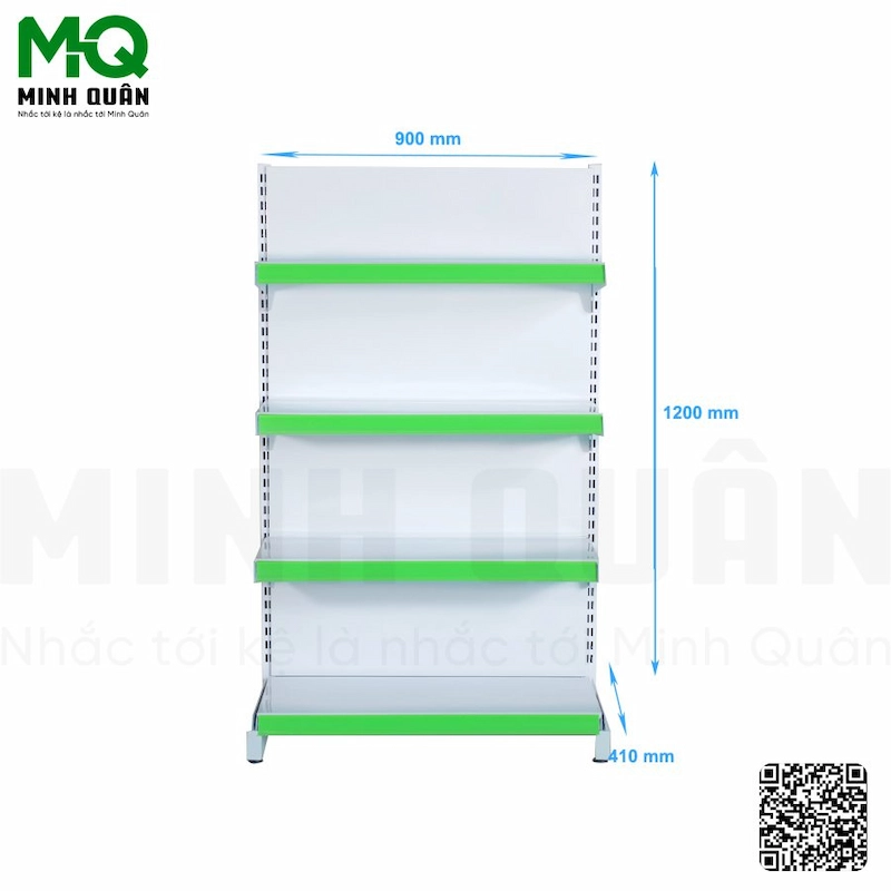 giá Kệ đơn lưng tôn kín 4 tầng 900×1200 mm
