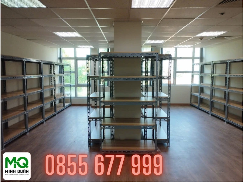 Hình ảnh bàn giao thực tế kệ chữ V tại Tây Ninh