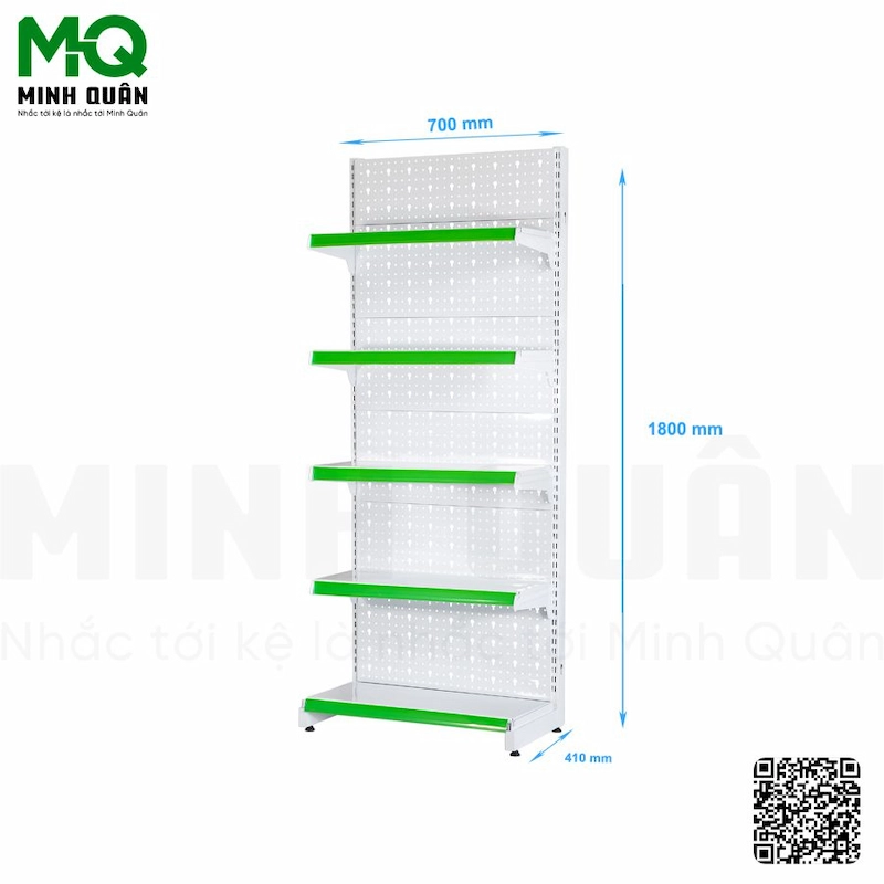 giá Kệ đơn lưng tôn lỗ khóa 5 tầng 700×1800 mm