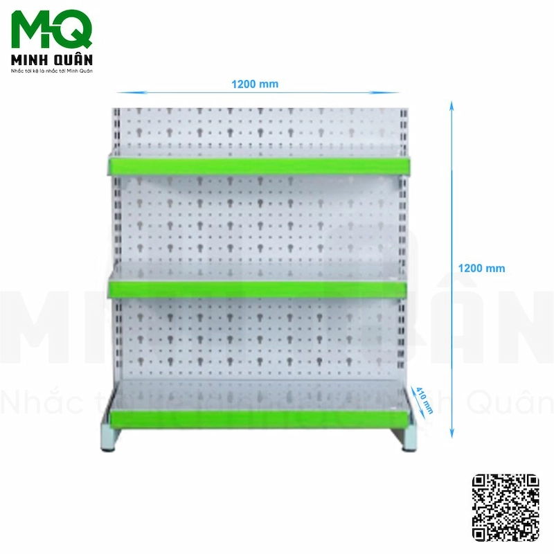Kệ đơn lưng tôn lỗ khóa 3 tầng 1200×1200 mm Kệ đơn lưng tôn lỗ khóa 3 tầng 1200×1200 mm