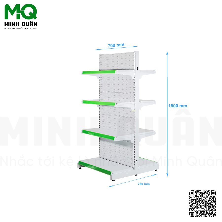 kệ đôi lưng tôn lỗ tròn 4 tầng 700mm x 1500mm